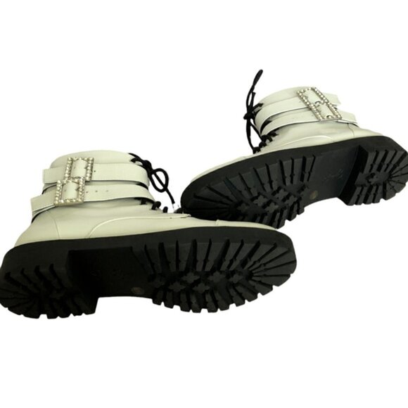 Jessica Simpson Kerina White Combat Boots 8 - Picture 6 of 6